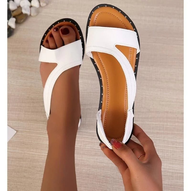 Women’s Open Toe Sandals Flat Summer Slides - Olivia