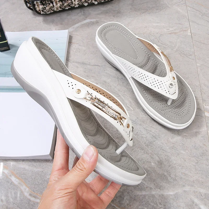 Platform Wedge Flip Flops Open Toe Summer Sandals - Ava