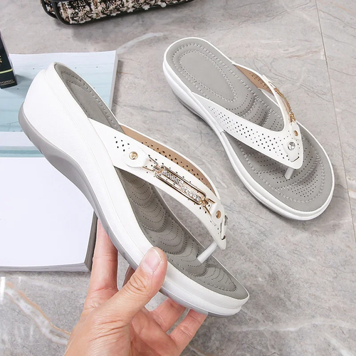 Platform Wedge Flip Flops Open Toe Summer Sandals - Ava