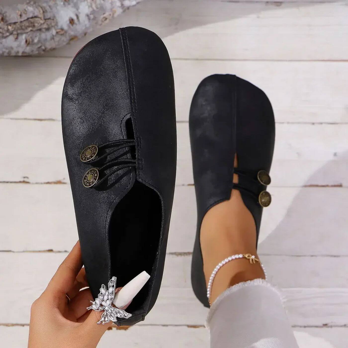 Women’s Faux Suede Flat Slip On Loafers - Chloe