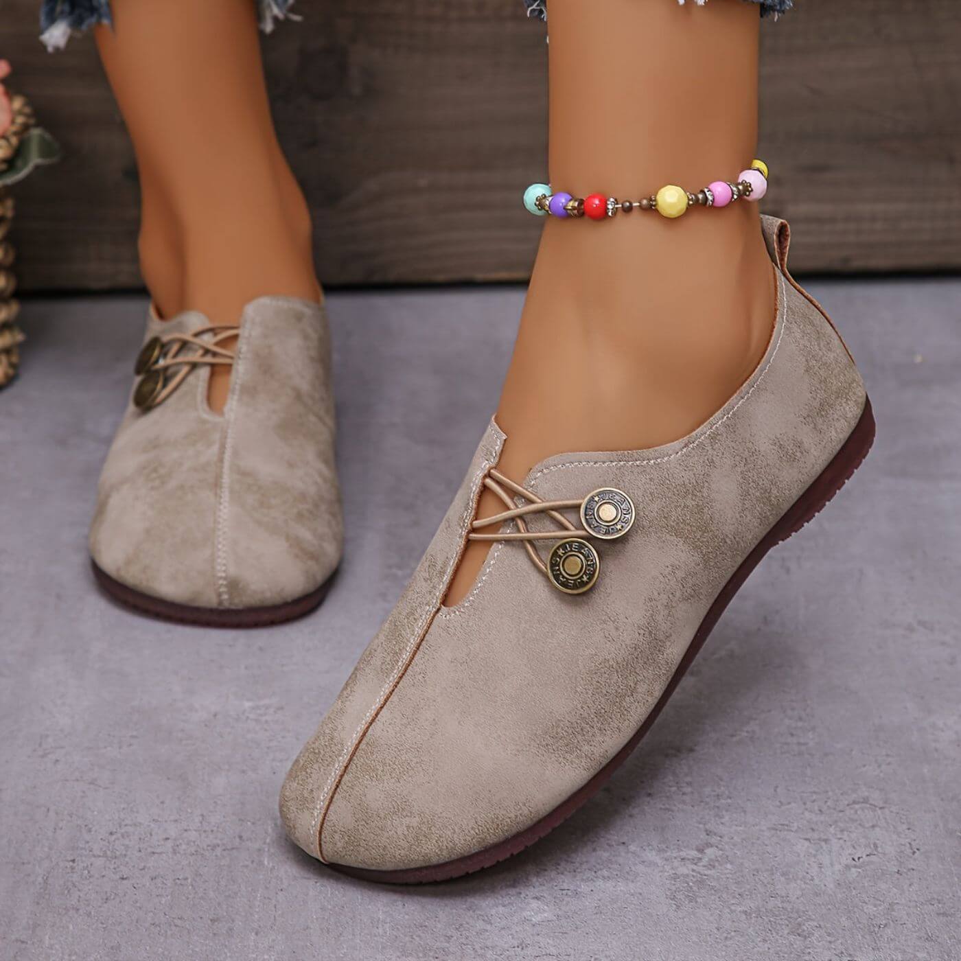 Women’s Faux Suede Flat Slip On Loafers - Chloe