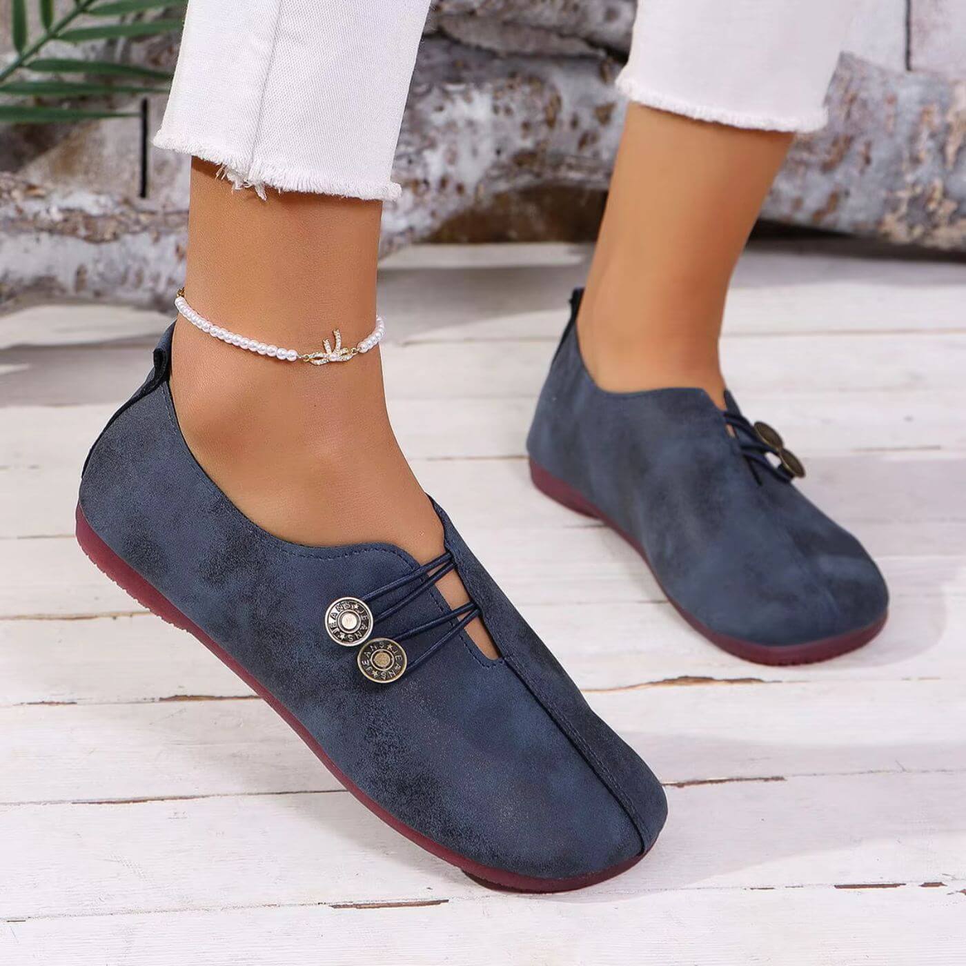 Women’s Faux Suede Flat Slip On Loafers - Chloe