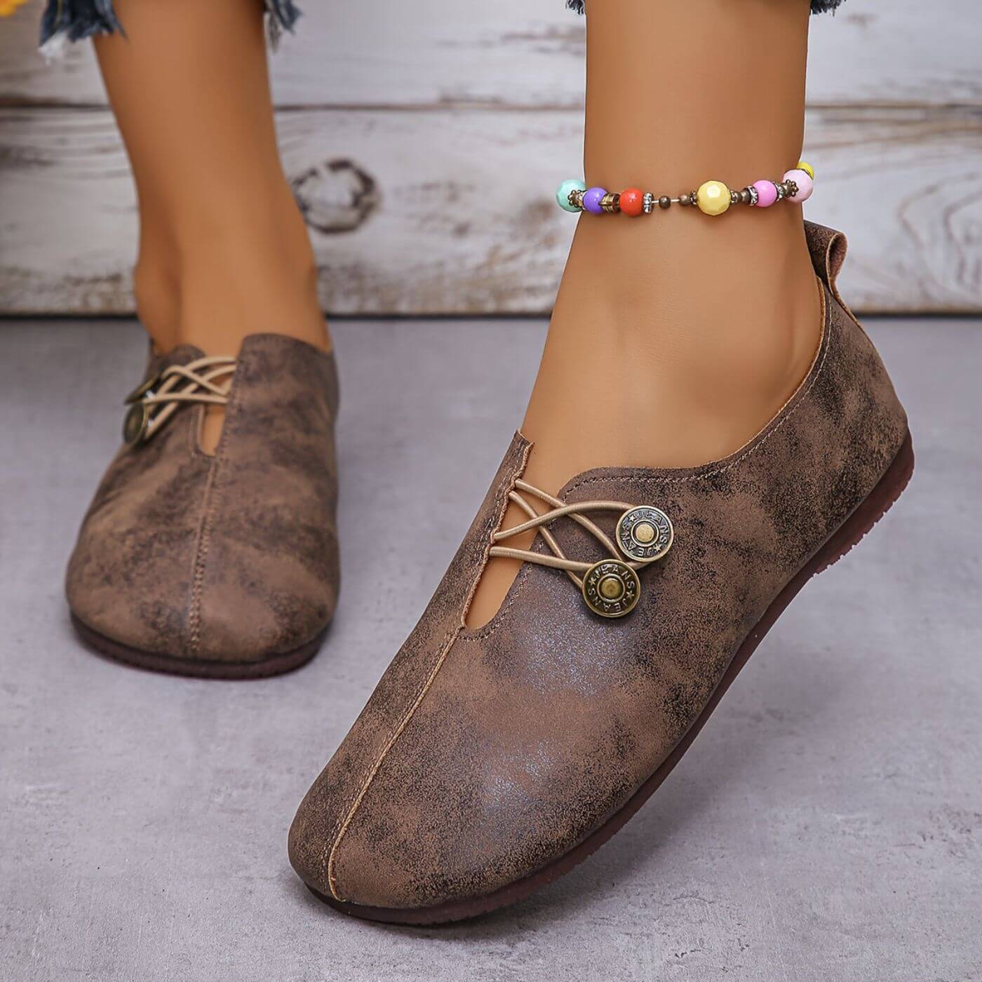 Women’s Faux Suede Flat Slip On Loafers - Chloe
