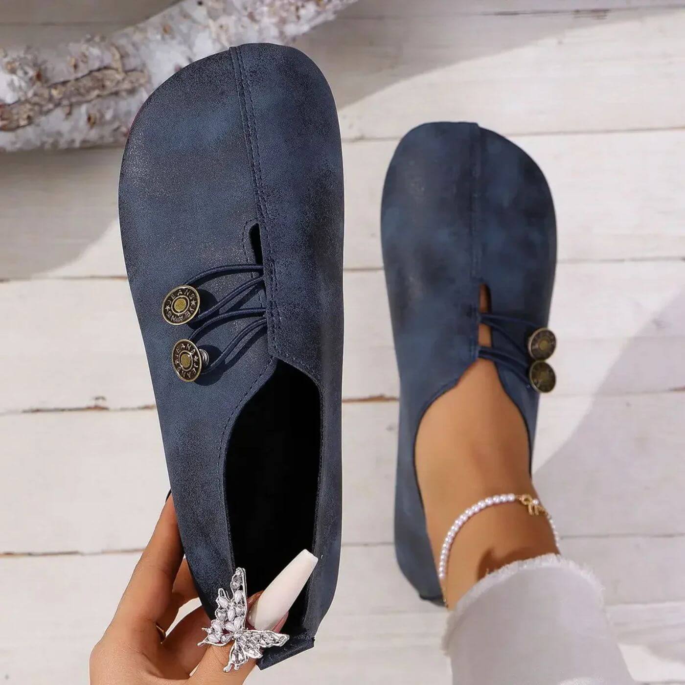 Women’s Faux Suede Flat Slip On Loafers - Chloe