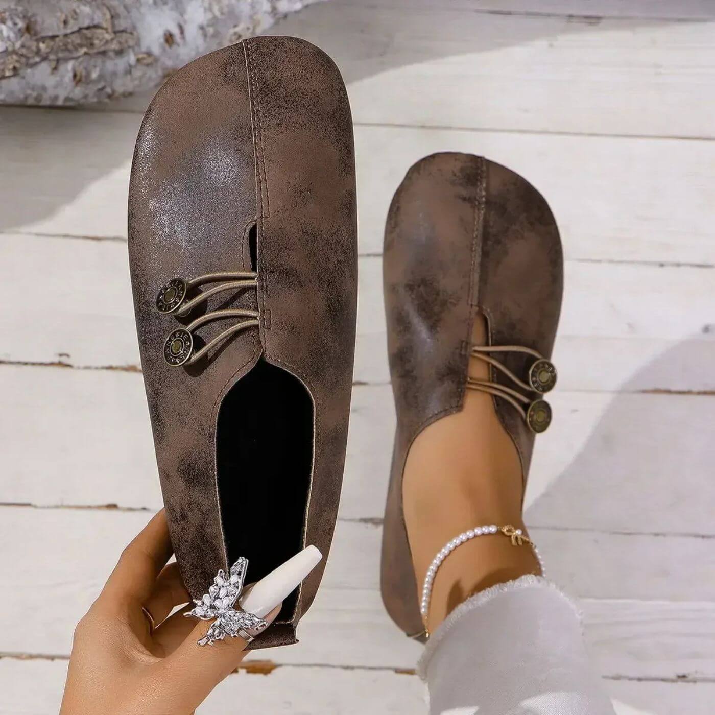 Women’s Faux Suede Flat Slip On Loafers - Chloe