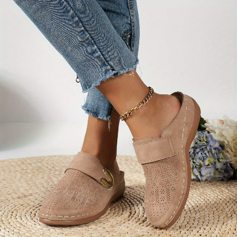 Slip On Closed Toe Wedge Mule Clogs - Isla