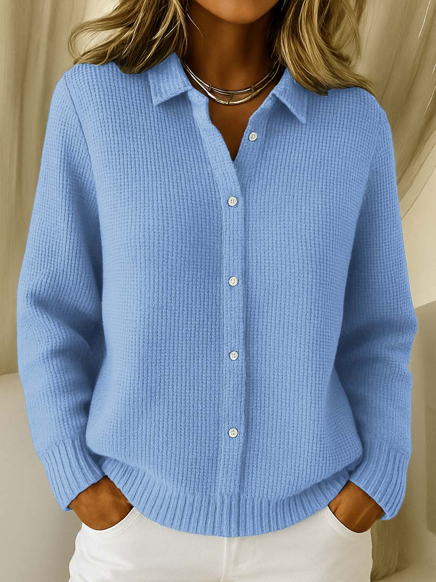 Women's Waffle Knit Button Cardigan Sweater | Lila