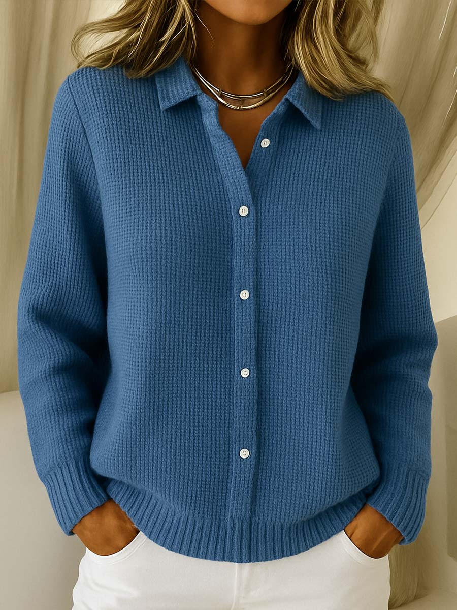 Women's Waffle Knit Button Cardigan Sweater | Lila
