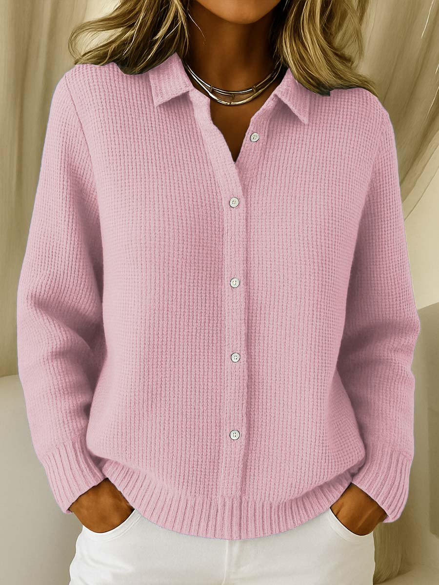Women's Waffle Knit Button Cardigan Sweater | Lila