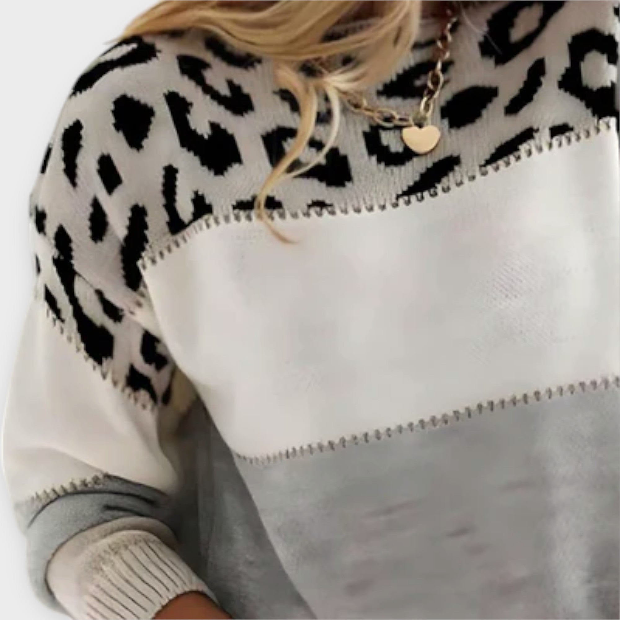 Women's Leopard Print Stylish Sweater for Winter | Clara