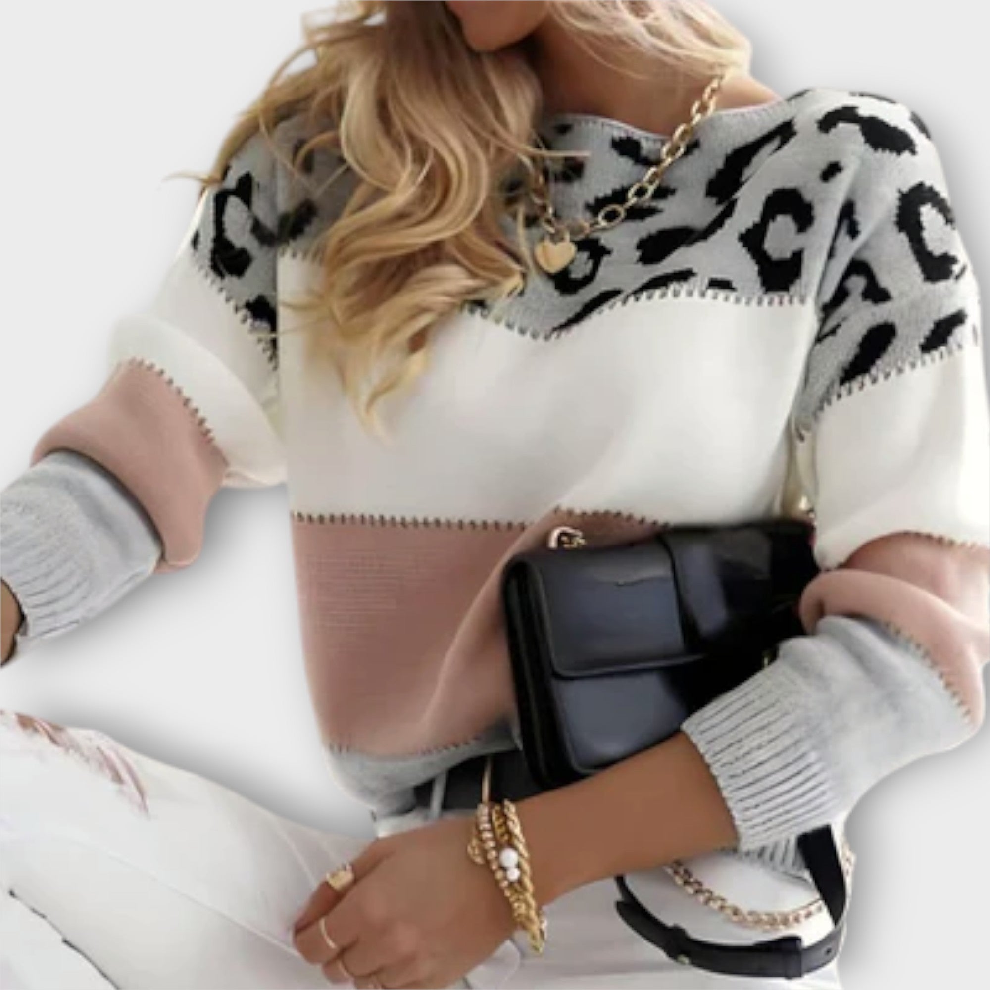 Women's Leopard Print Stylish Sweater for Winter | Clara